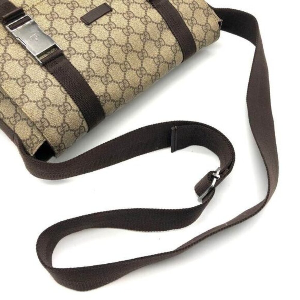 Authentic Gucci GG Supreme Web Canvas Sherry Messenger Bag Monogram Flap Tote - Picture 11 of 15